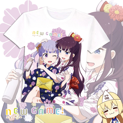 New Game凉风青叶泷本日富美八神光二次元周边卡通动漫短袖夏季T