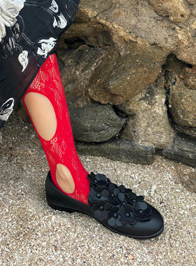 小众风tokyo bopper平底牛皮小皮鞋日系平底单鞋银色花朵乐福鞋女