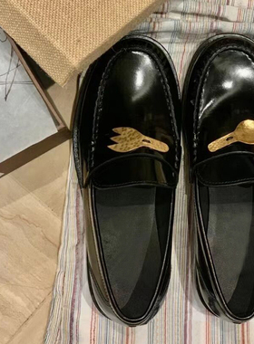 vintage afflatus3小众风平底单鞋勺子叉子餐具英伦风真皮乐福鞋