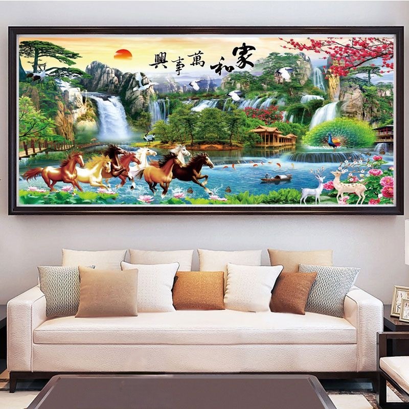 十字绣家和万事兴钻石画2026新款客厅挂画手工DIY满钻马到成功