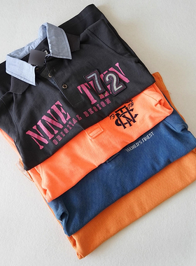 中大童帅气男孩上衣纯棉童装儿童短袖T恤S02夏季男童翻领