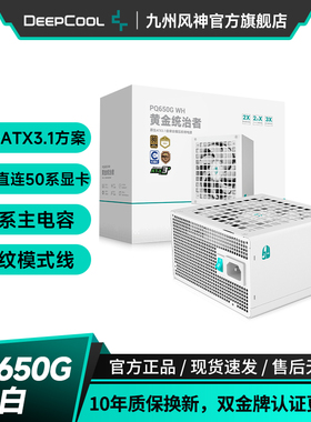 九州风神电源PQ650/750/850/1000G电源金牌白色PCIE5.1推荐5070