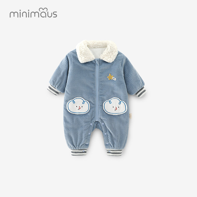 宝宝灯芯绒连体衣仿羊羔绒翻领加厚夹棉秋冬装新生儿衣服婴儿爬服,童装/婴儿装/亲子装,连身衣/爬服/哈衣,淘宝优惠券,粉丝福利购,淘宝优惠卷