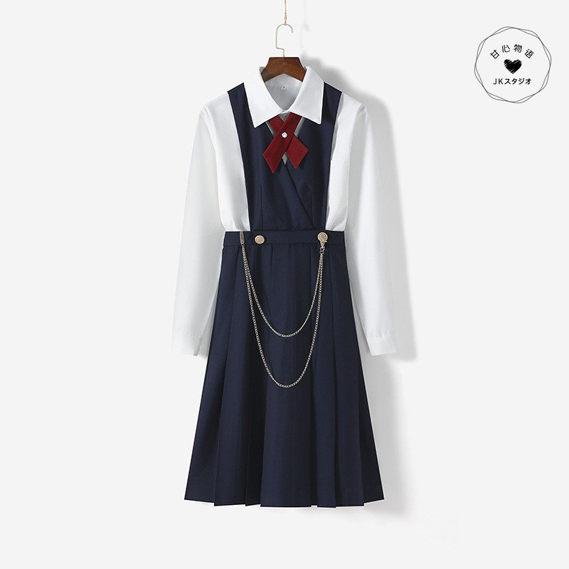 护奶裙jk制服套装原创正版春秋西式卡奶背心裙西服学院风连衣裙女