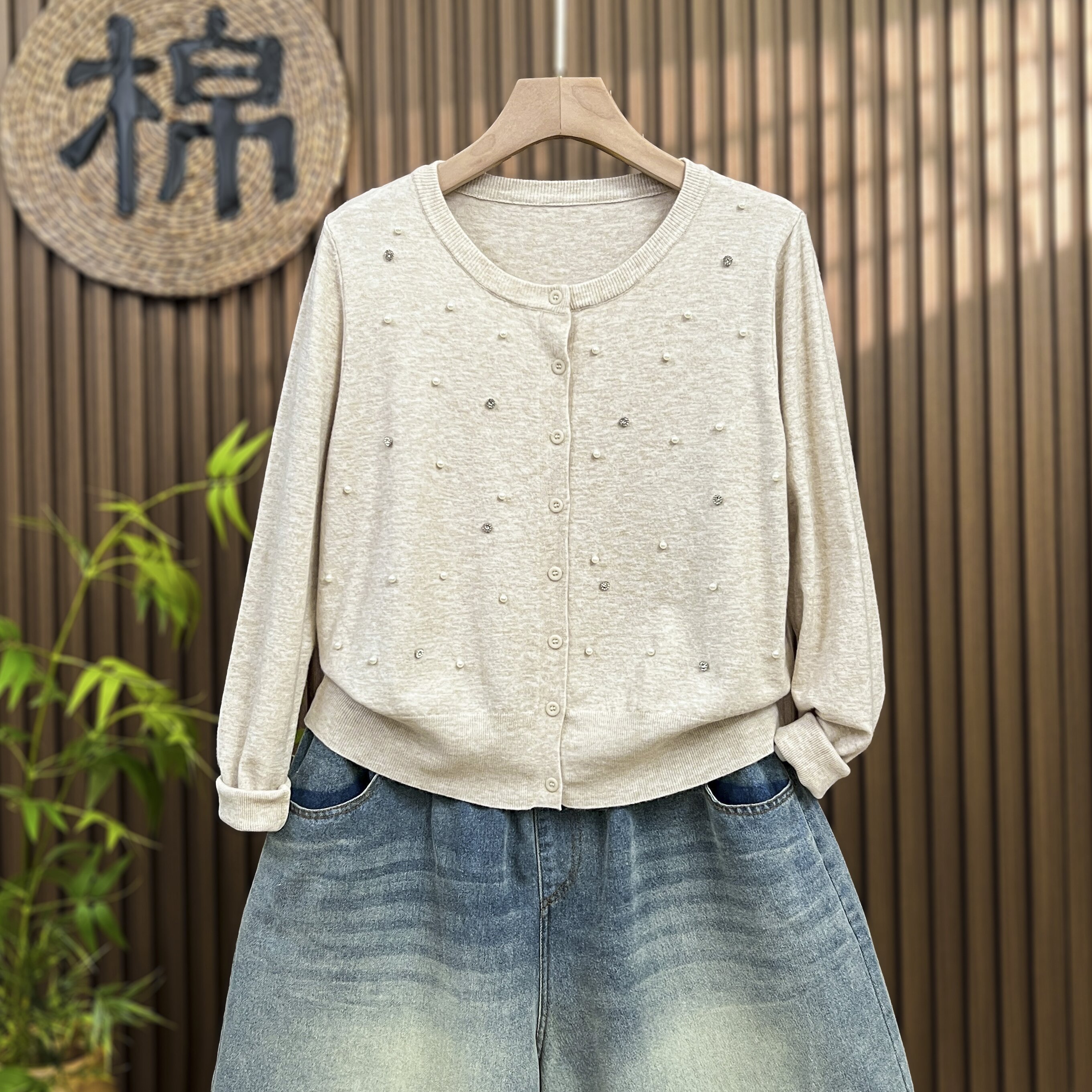 安迪绒毛衣开衫女春秋2025新款