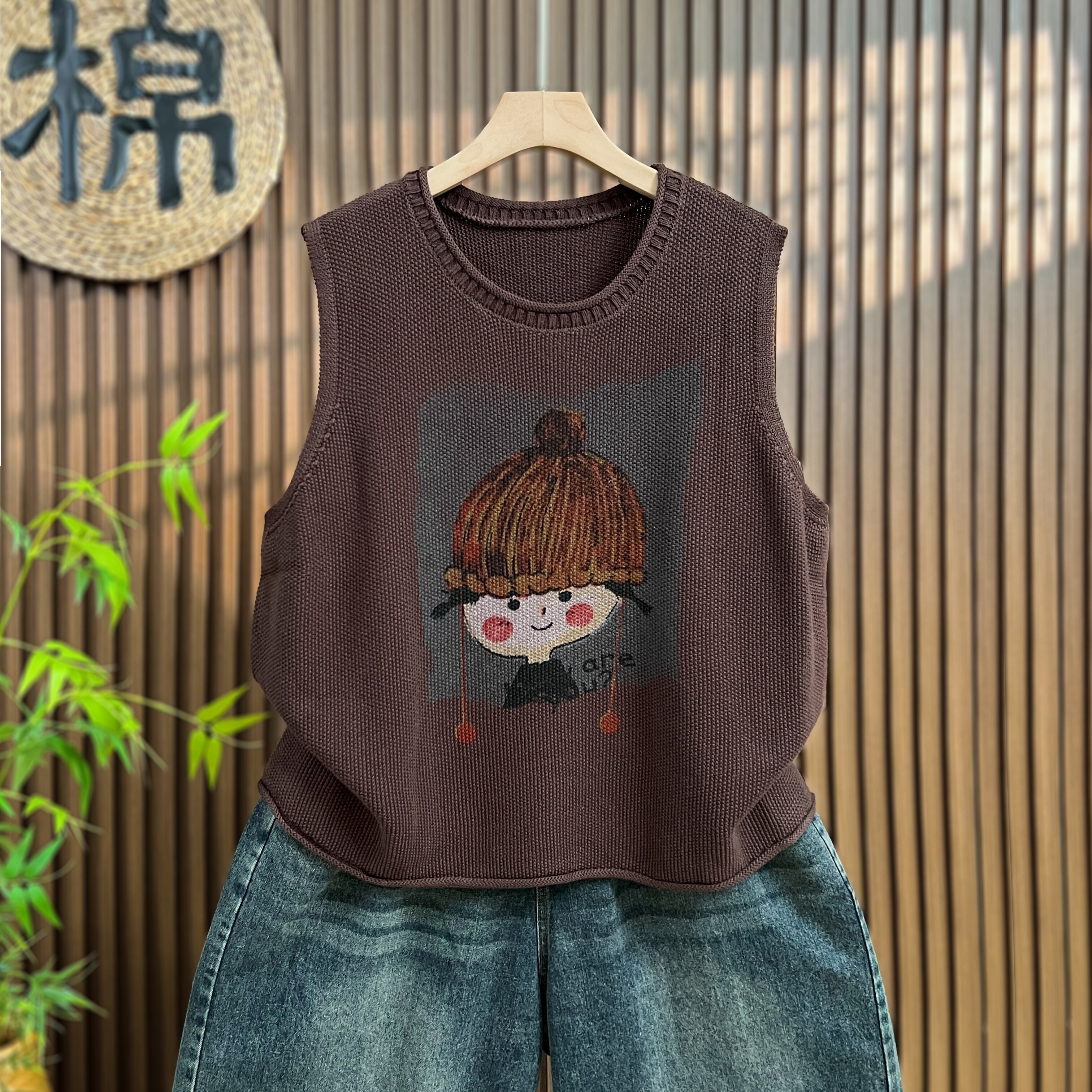 新中式爆款提花马甲背心女款