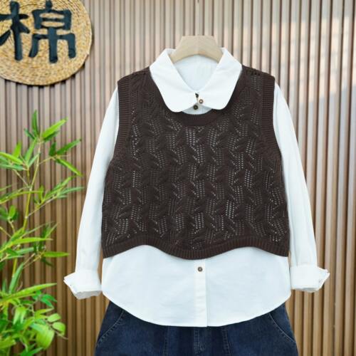 【多股织造工艺】短款针织马甲背心女春秋季马夹无袖坎肩外搭叠穿