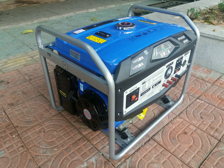 新品全景SPG6500E汽油发电机组5KW三相380V小型铜芯电机工业应急