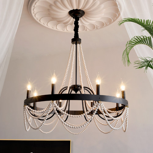 高级感法式客厅珍珠吊灯