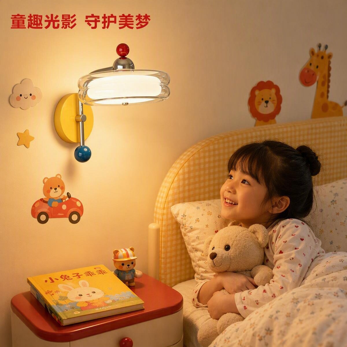 多巴胺彩色包豪斯儿童阅读壁灯