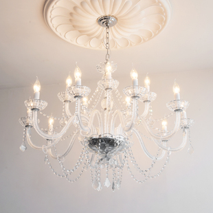 欧式水晶吊灯客厅餐厅灯法式多头蜡烛轻奢复古造型别墅复式楼灯具