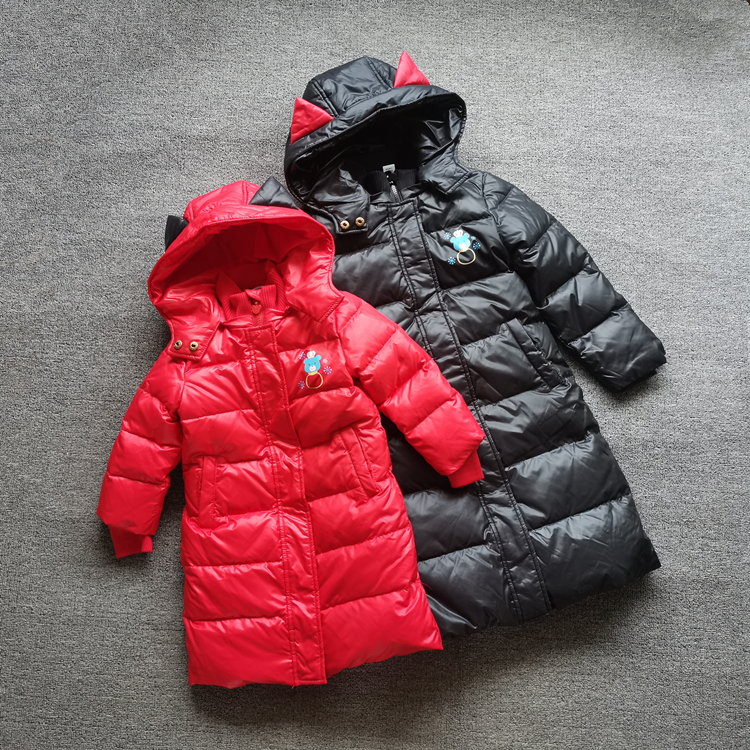 长款加厚男女童羽绒服外套
