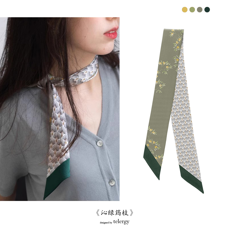 浮梦灵犀真丝女飘带头巾包包