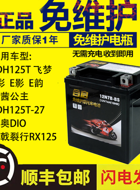摩托车干电瓶新大洲本田SDH125T-27迪奥DIO 魔戟 裂行RX125蓄电池