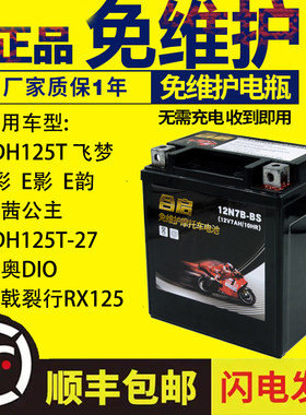 迪奥DIO魔戟裂行RX125蓄电池