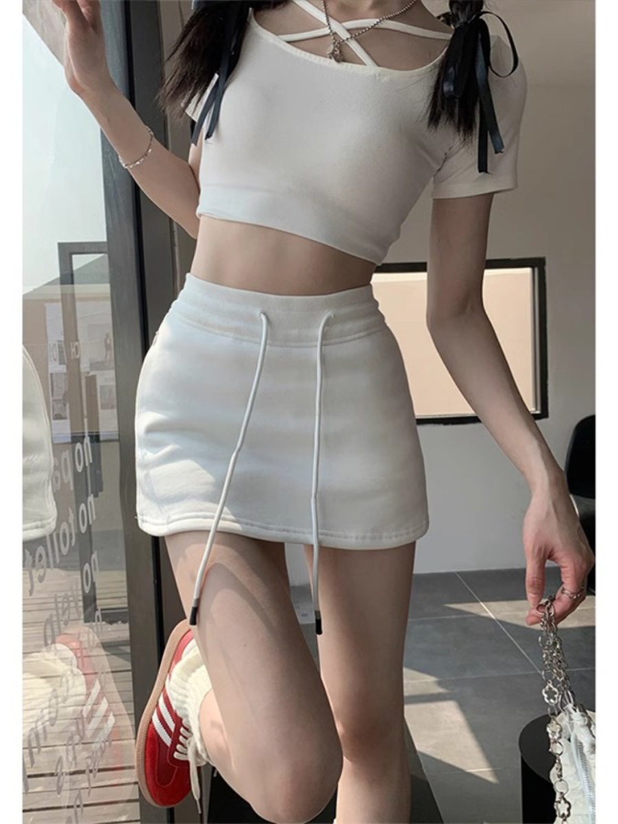 Summer colored skirt, belt bag, mini-skirt, suitable for teen, high waist Summer colored skirt, belt bag, mini-skirt, suitable for teen, high waist