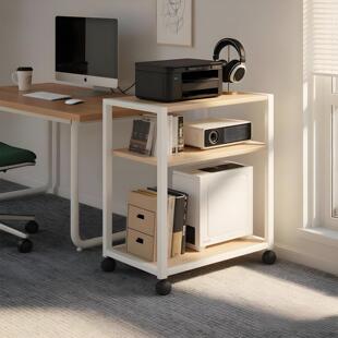 新款打印机置物架家用落地移动收纳柜办公室多层电脑主机放置架子