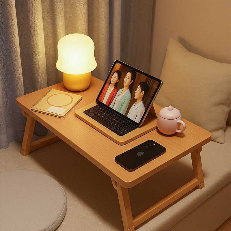 实木床上小桌子可折叠书桌笔记本电脑桌懒人卧室坐地飘窗桌炕几大,3C数码配件,笔记本膝上桌,淘宝优惠券,粉丝福利购,淘宝优惠卷