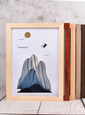 实木相框挂墙20寸16 24装裱素描海报4开8KA3A4简约拼图定制28画框