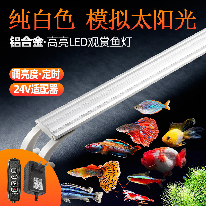 鱼缸架灯纯白三变色调亮度24V