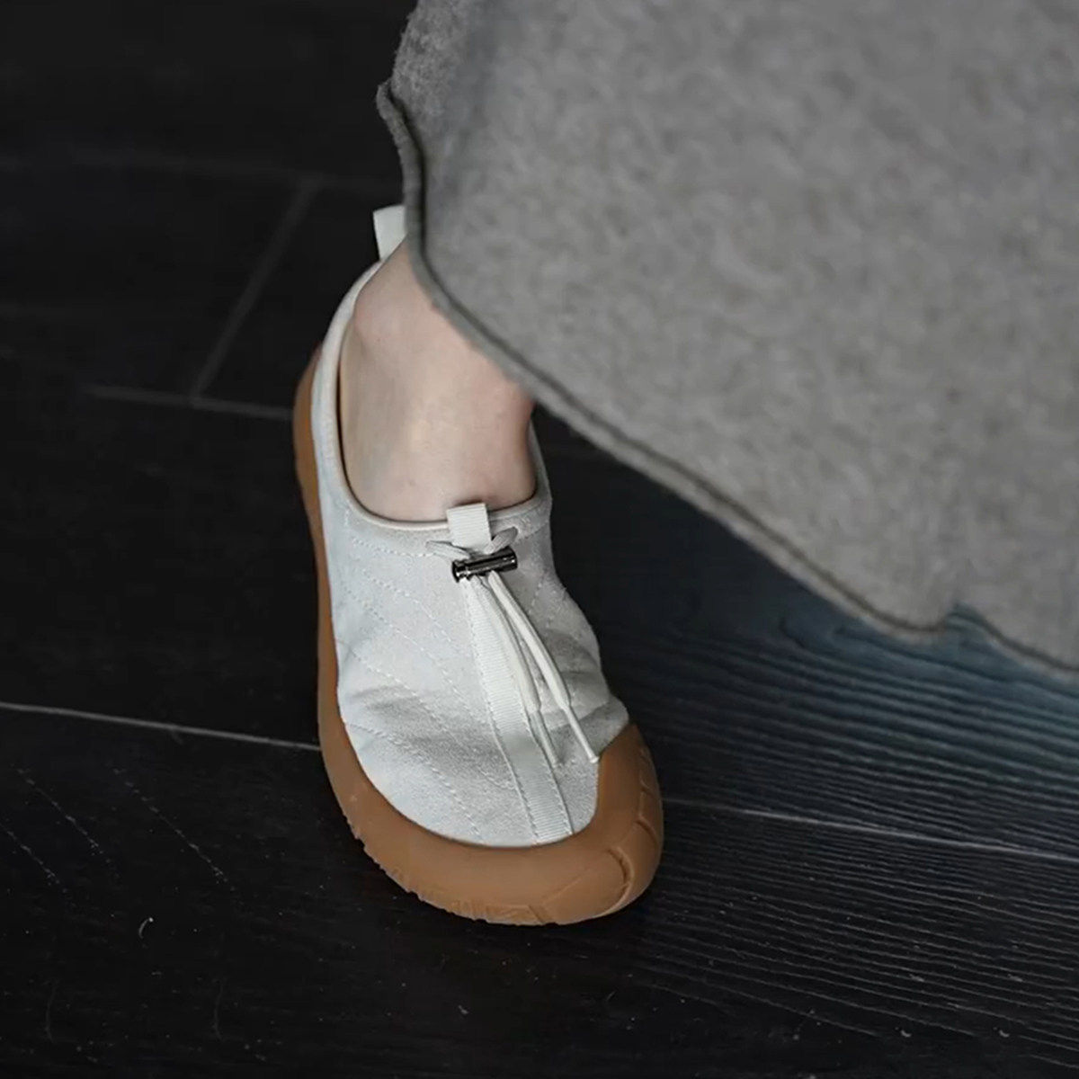 羊皮版~外穿一脚蹬暴走运动休闲鞋女软底时尚复古简约深口小皮鞋