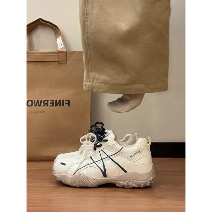 厚底内增高7cm阿甘德训鞋女2026新款春季小白鞋休闲运动鞋老爹鞋