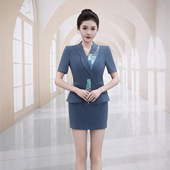 浅色系套装 夜场dj酒店服务员职业装 KTV包房公主服修身 短袖 女夏季