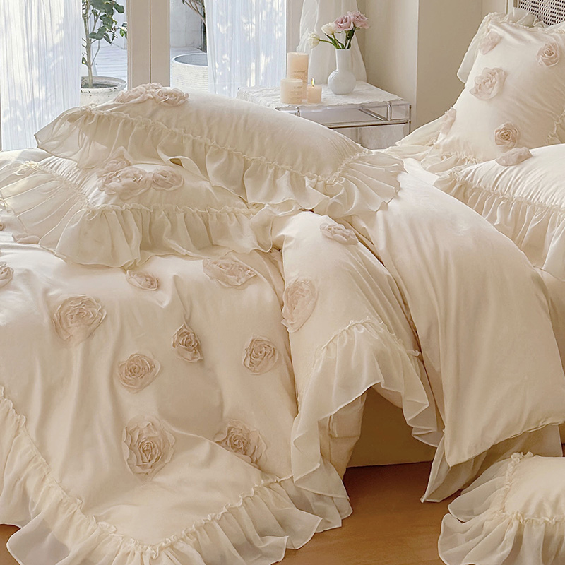 郦人湾贴肤长绒棉四件套法式少女