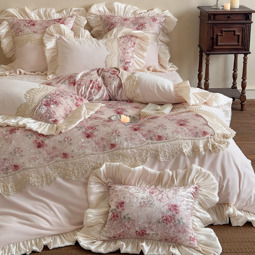 法式浪漫冬季加厚婴儿绒四件套