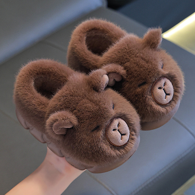 儿童卡皮巴拉棉拖鞋秋冬季