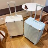 新款 双层防爆拉链行李箱女学生拉杆箱男大容量加厚登机箱子静音轮