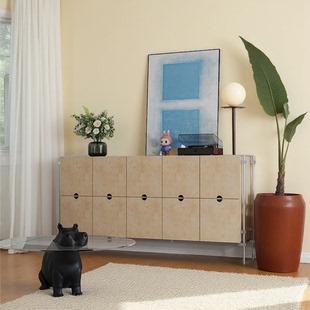 中古海洋板咖啡柜实木设计师餐边柜靠墙储物柜子客厅家用桦木斗柜