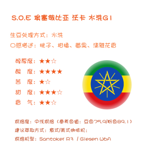 意式 埃塞俄比亚 沃卡水洗G1 花果调性咖啡豆 S.O.E SOE