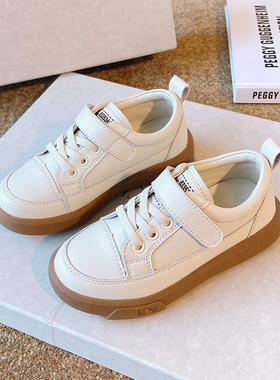 2025春款真皮儿童板鞋小白鞋魔贴男女童休闲鞋一脚蹬运动鞋单鞋