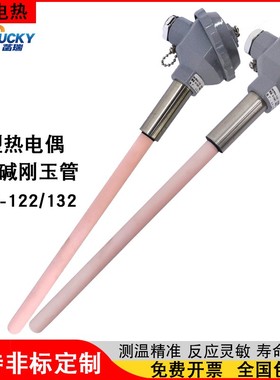 WRN122/132K型热电偶刚玉保护管砖窑炉高温炉测温棒传感器