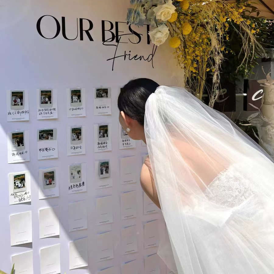 结婚迎宾区布置KT板拍立得照片墙