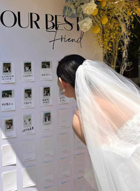 结婚迎宾区拍立得照片背景墙kt板定制订婚婚礼迎宾互动签到区