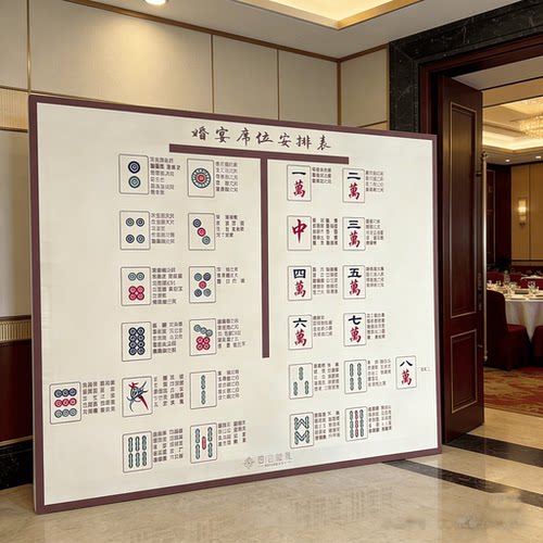 婚礼迎宾座位图席位表kt板麻将