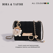 黑色小金球单肩链条包高级感小众生日礼物小包包女2023新款 斜挎包