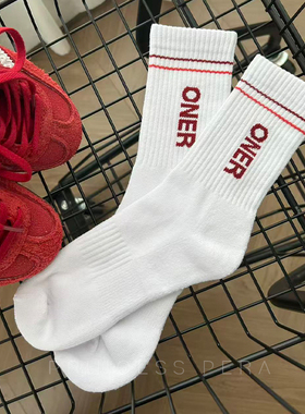 甜梨 限定ONER袜子健身吸汗长筒运动袜子高品质全棉男女同款