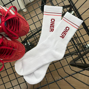 甜梨 限定ONER袜子健身吸汗长筒运动袜子高品质全棉男女同款