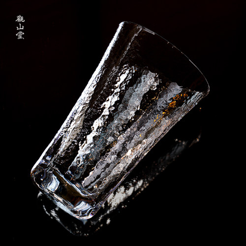 日式锤纹耐热水杯优质玻璃茶杯