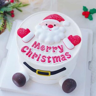 网红圣诞节蛋糕装饰软胶立体圣诞老人老爷爷雪人路牌配件插件摆件