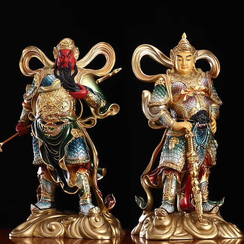 台湾纯铜伽蓝韦陀佛像供奉摆件