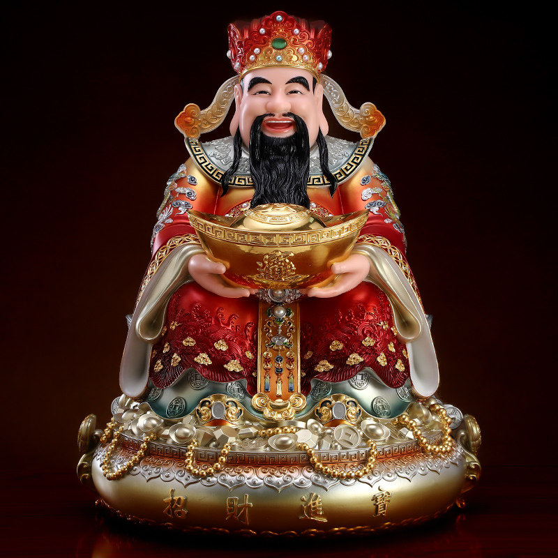 汉白玉财神爷佛像家用供奉文财神比干神像店铺招财送礼中式摆件
