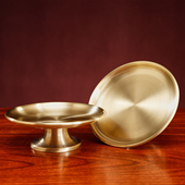 纯铜供佛果盘家用上佛前供奉水果盘贡品盘子财神爷高脚供果盘供碟