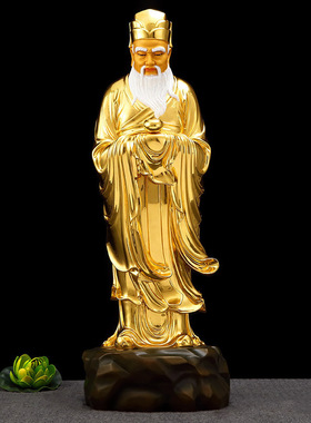 台湾纯铜贴金闵公道明佛像家用供奉铜像地藏王菩萨侍从护法摆件
