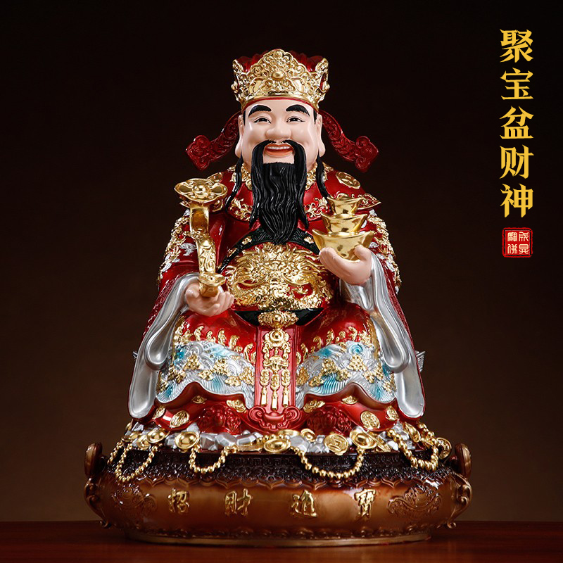 台湾纯铜财神爷神像招财摆件比干文财神佛像铜像店铺办公室摆件