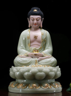 汉白玉释迦牟尼佛像家用供奉摆件