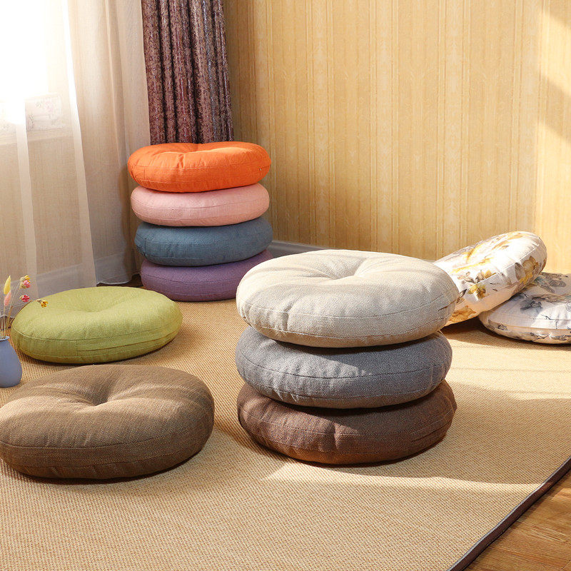 棉麻蒲团坐垫加厚布艺圆形日式阳台飘窗榻榻米窗台地板打坐可拆洗,居家布艺,蒲团,淘宝优惠券,粉丝福利购,淘宝优惠卷